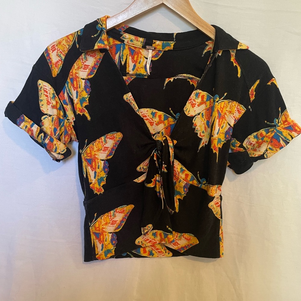 FREE PEOPLE TIE FRONT TOP